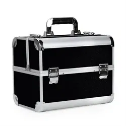 Kuffert til Negleprodukter i Sort/sølv, Str. L